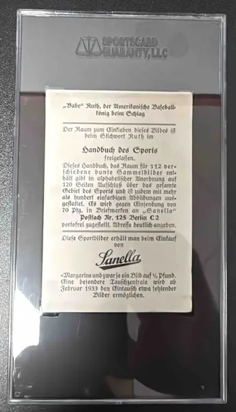 1932 Sanella Type 2 Babe Ruth SGC 4 On Fanatics Collect