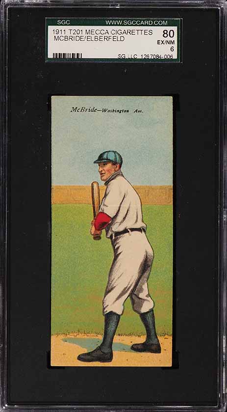 1911 T201 Mecca Double Folders George McBride & Elberfeld SGC 6 EX-NM