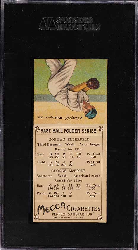 1911 T201 Mecca Double Folders George McBride & Elberfeld SGC 6 EX-NM