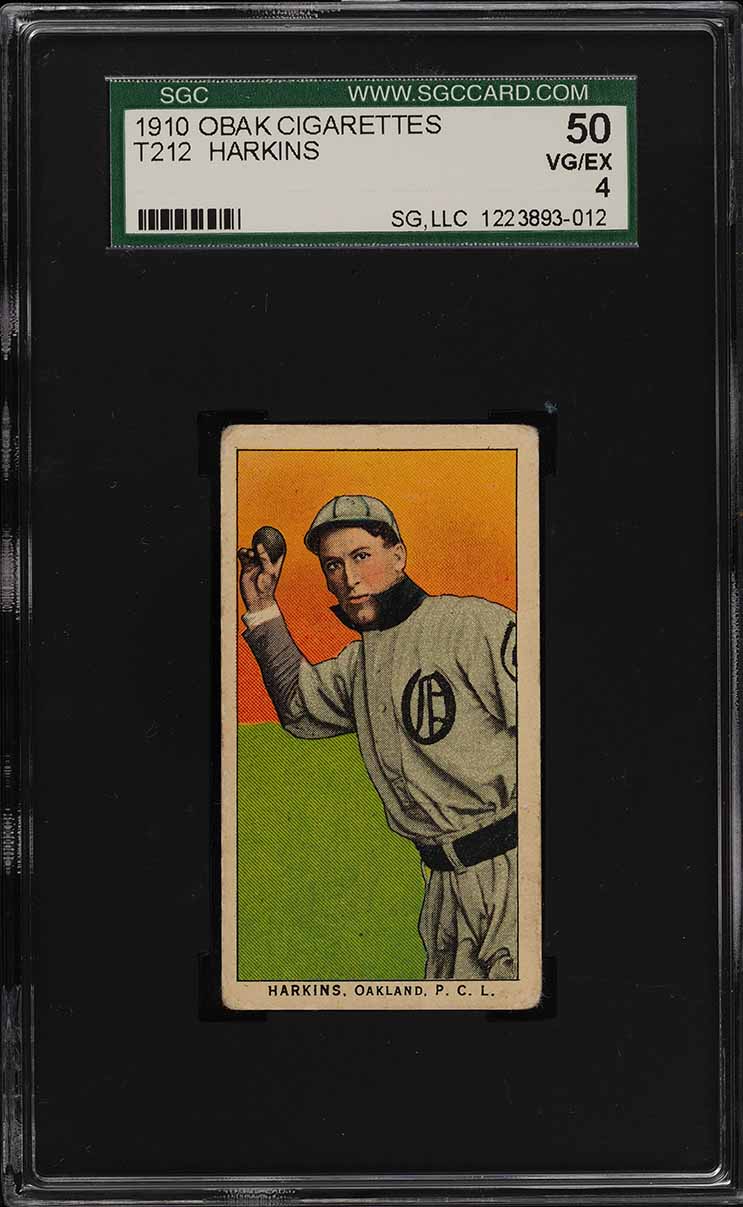 1910 T212 Obak Cigarettes Harkins SGC 4 VG-EX