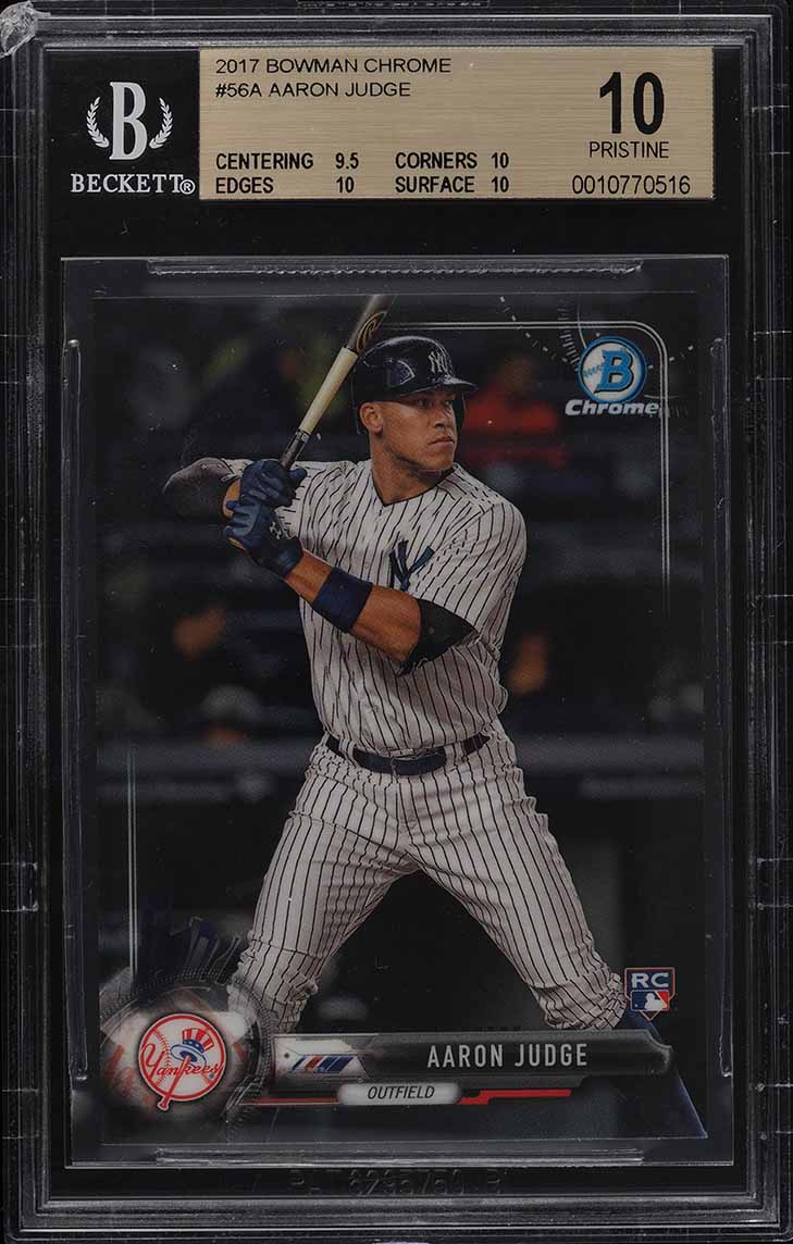 2017 Bowman Chrome Aaron Judge ROOKIE #56A BGS 10 PRISTINE on