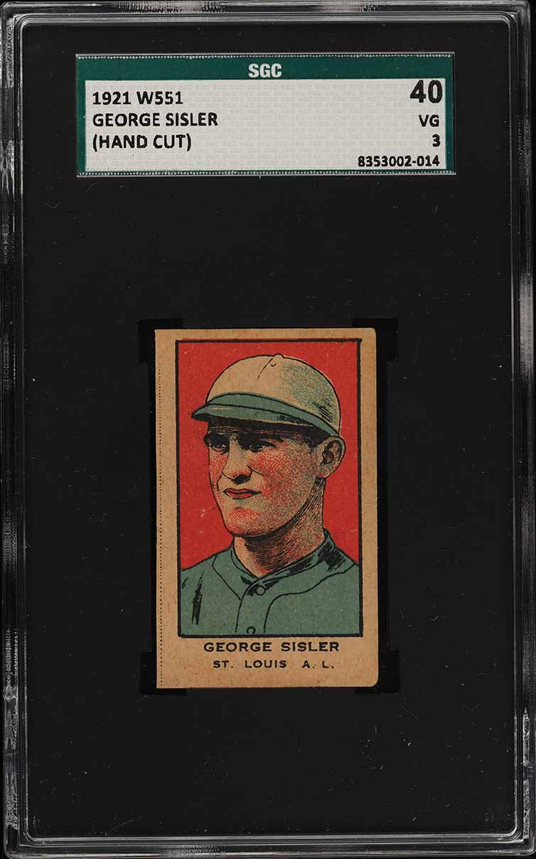 1921 W551 HAND CUT George Sisler SGC 3 VG