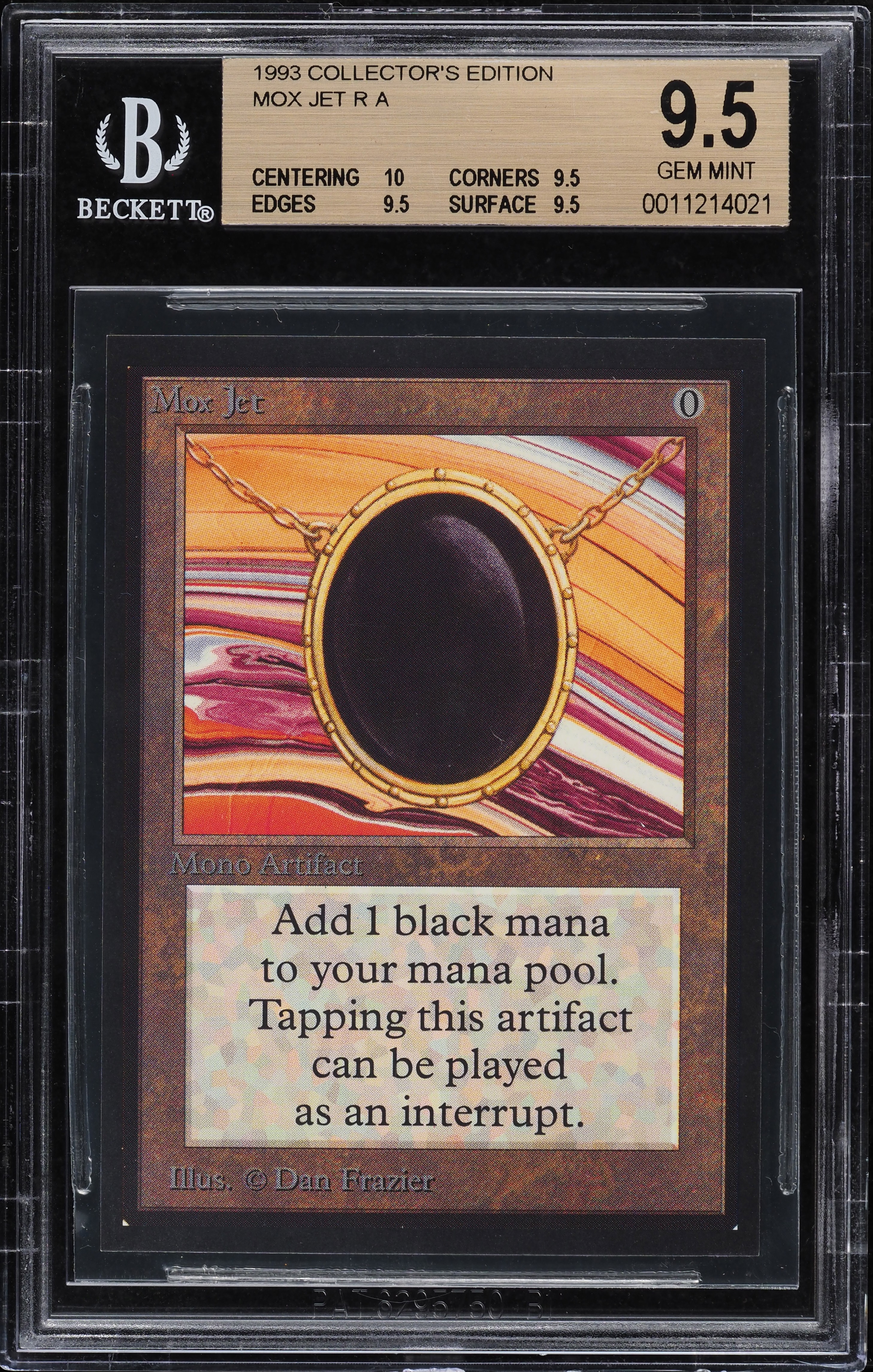 1993 Magic The Gathering MTG Collector's Edition Mox Jet BGS 9.5
