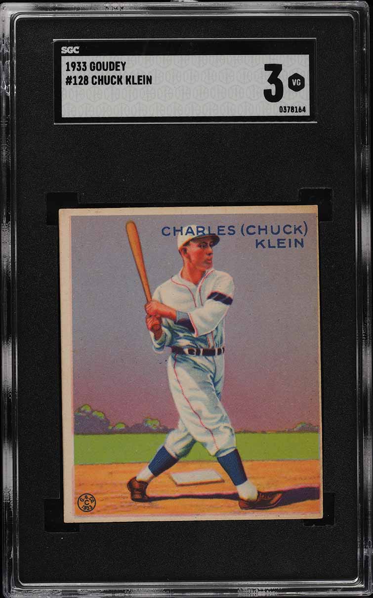 1933 Goudey Chuck Klein #128 SGC 3 VG