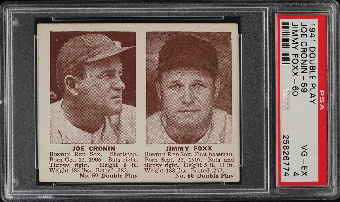 1941 Double Play Joe Cronin-59 Jimmy Foxx-60 PSA 4 VGEX