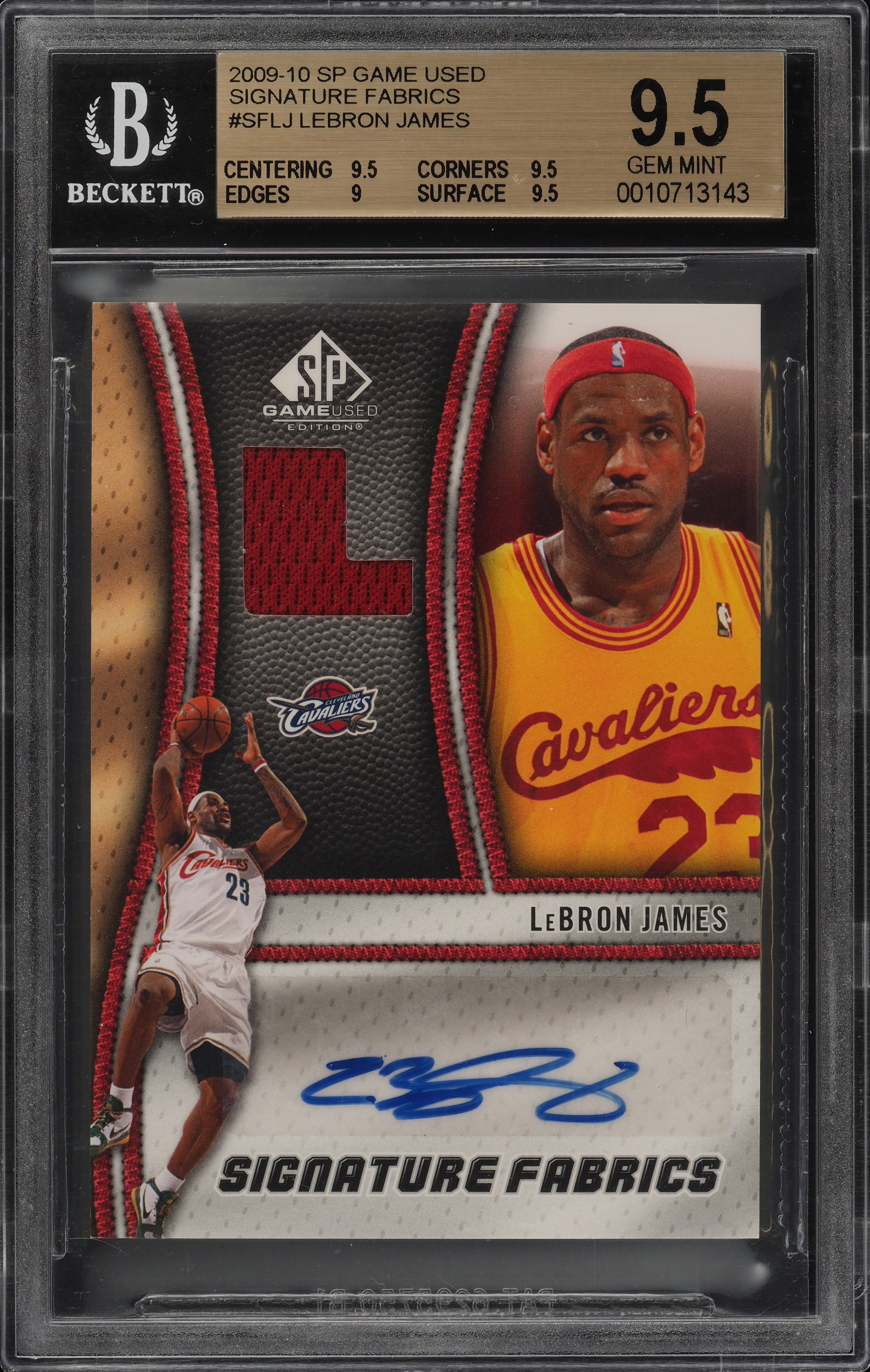 2009 SP Game Used Signature Fabrics LeBron James PATCH AUTO #SF-LJ 