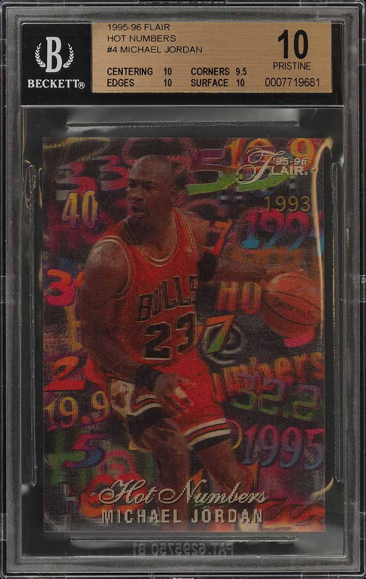 1995 Flair Hot Numbers Michael Jordan #4 BGS 10 PRISTINE
