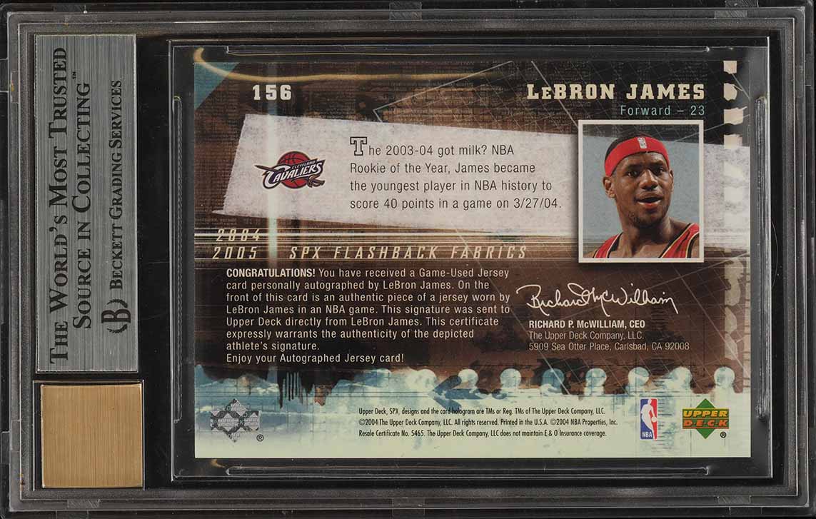 lebron james spx rookie card