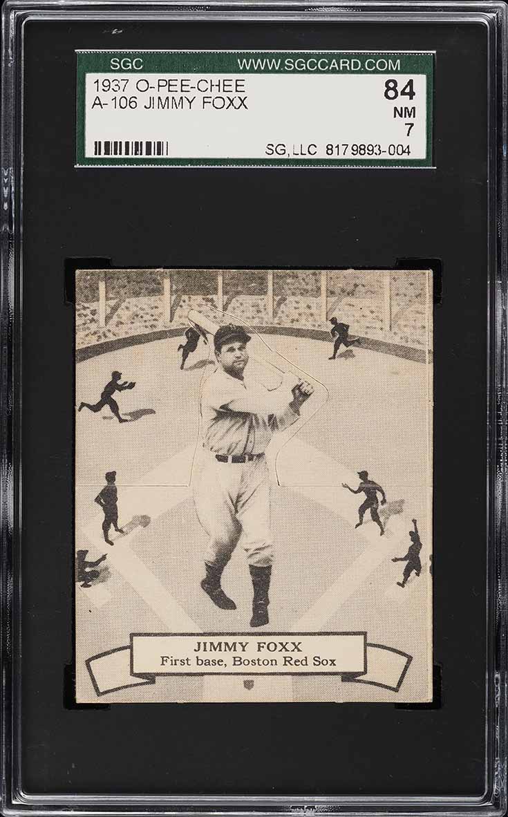 1937 O-Pee-Chee Jimmy Foxx #106 SGC 7 NRMT