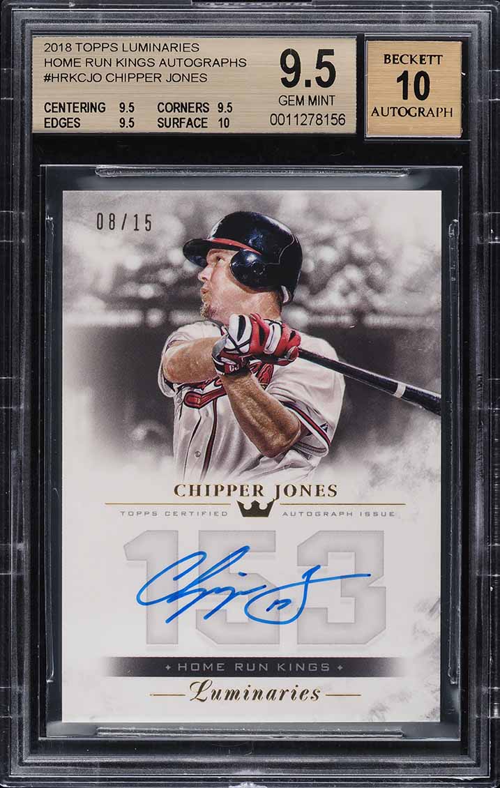 2018 Topps Luminaries Home Run Kings Chipper Jones AUTO /15 BGS 9.5 GEM MINT