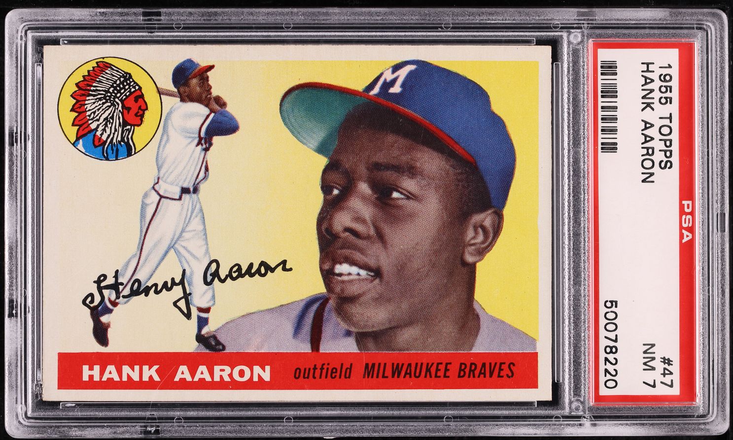 1955 Topps Hank Aaron #47 PSA 7 NRMT