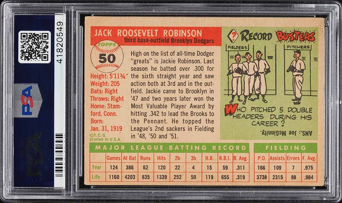 1955 Topps Jackie Robinson #50 PSA 5 EX
