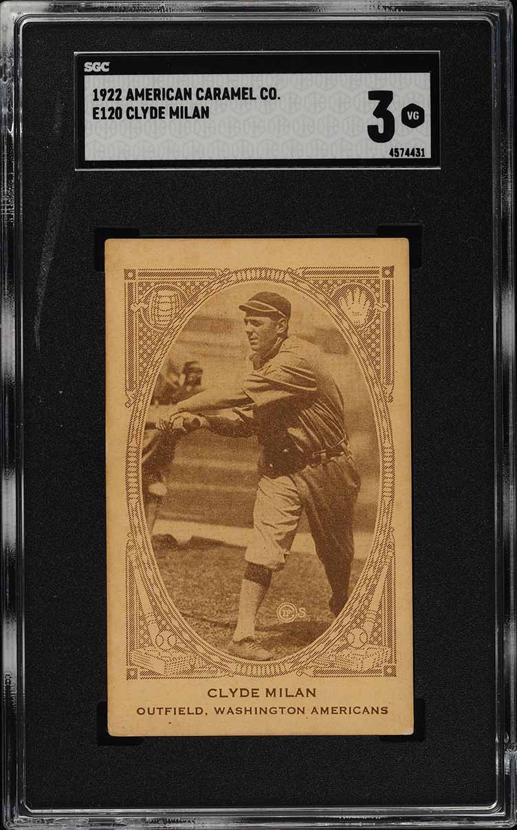 1922 E120 American Caramel Clyde Milan SGC 3 VG