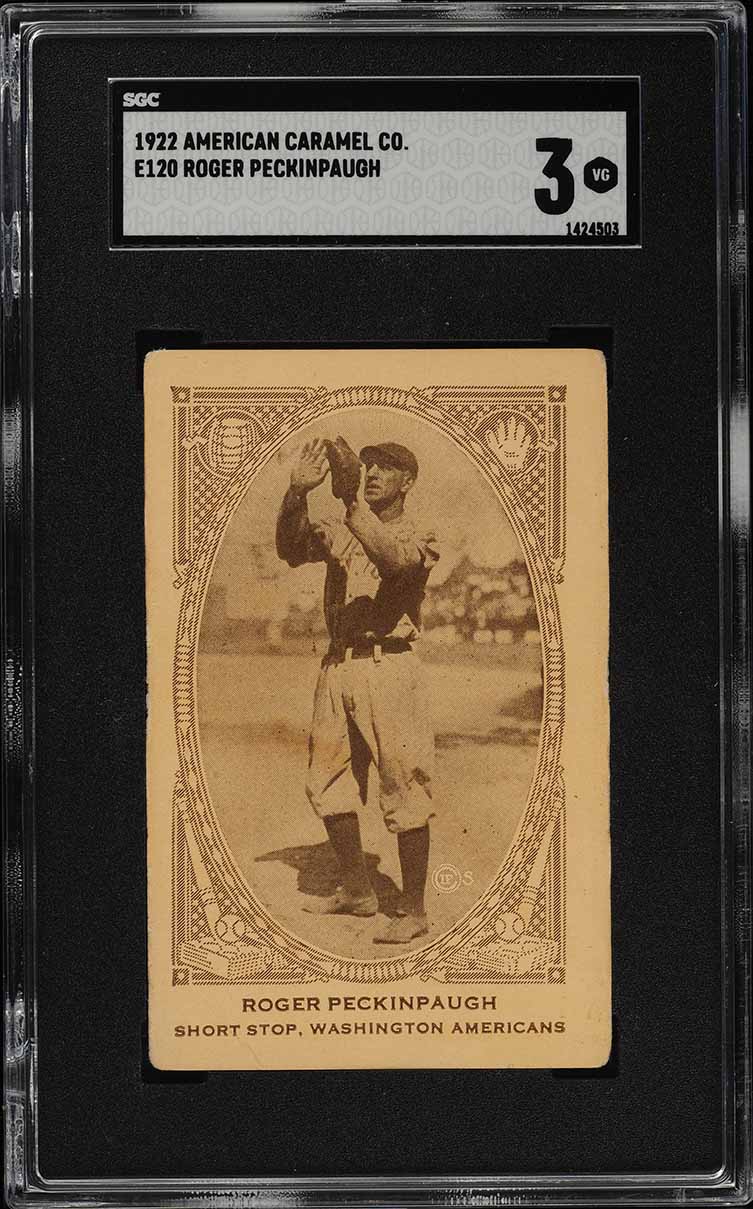 1922 E120 American Caramel Roger Peckinpaugh SGC 3 VG
