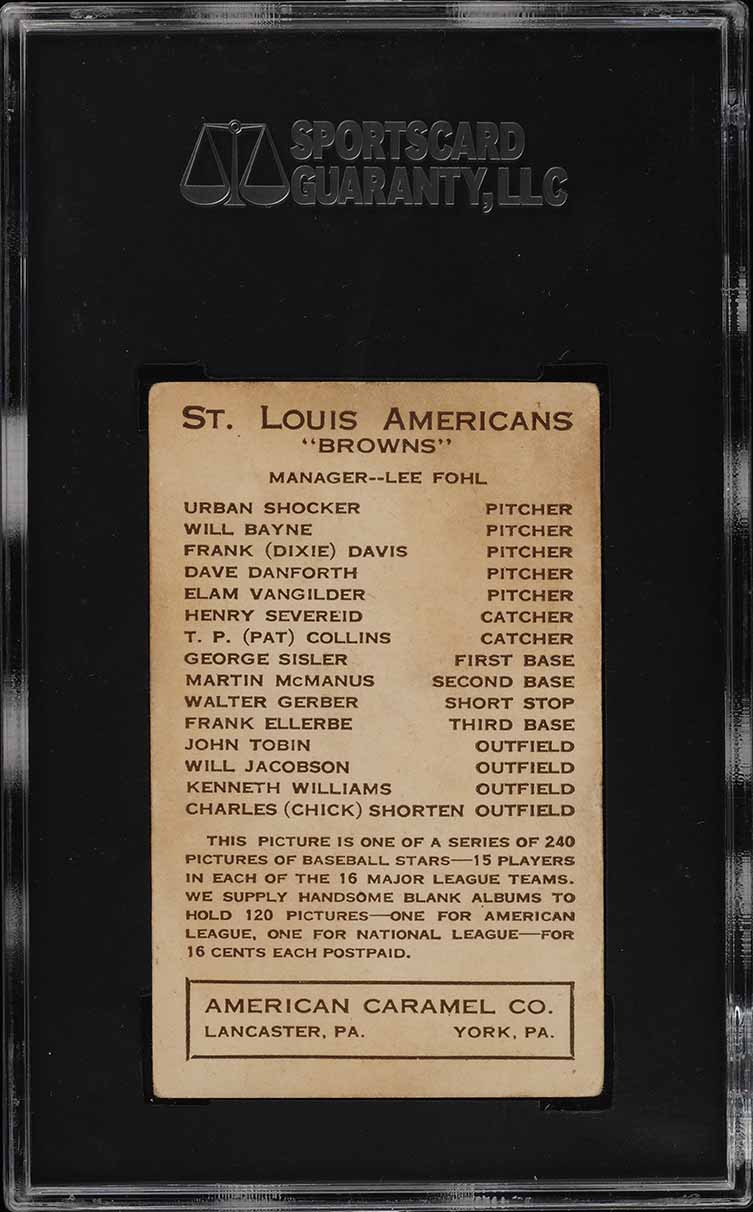 1922 E120 American Caramel Will Bayne SGC 3 VG