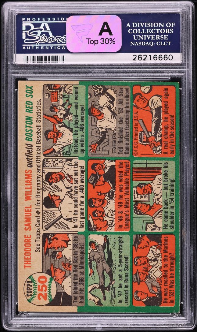 1954 Topps Ted Williams #250 PSA 7 NRMT