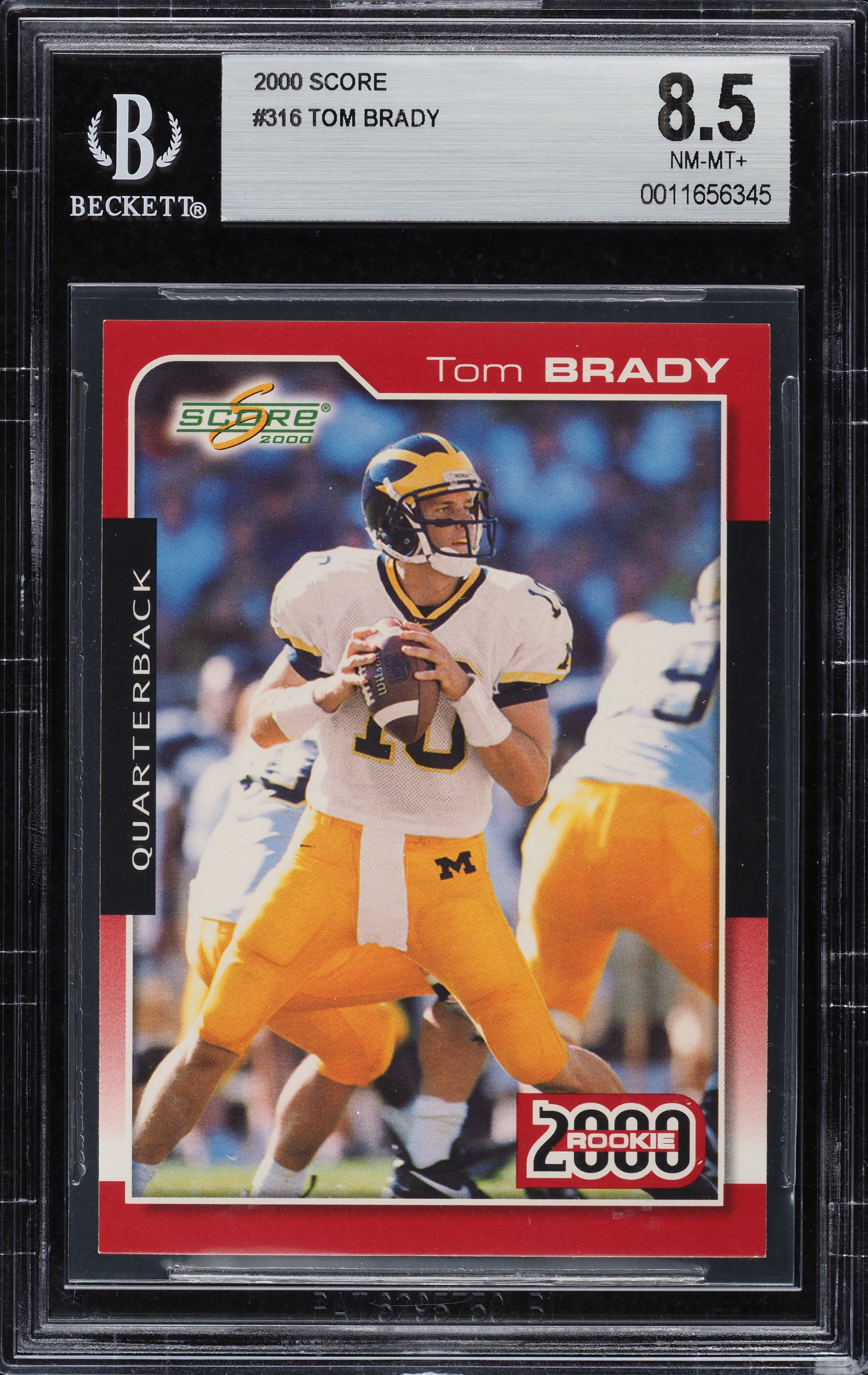 2000 Score Football Tom Brady ROOKIE #316 BGS 8.5 NM-MT+ on