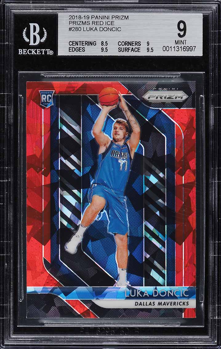 2022 Panini Prizm Red Sparkle Luka Doncic #196 PSA 9 MINT on