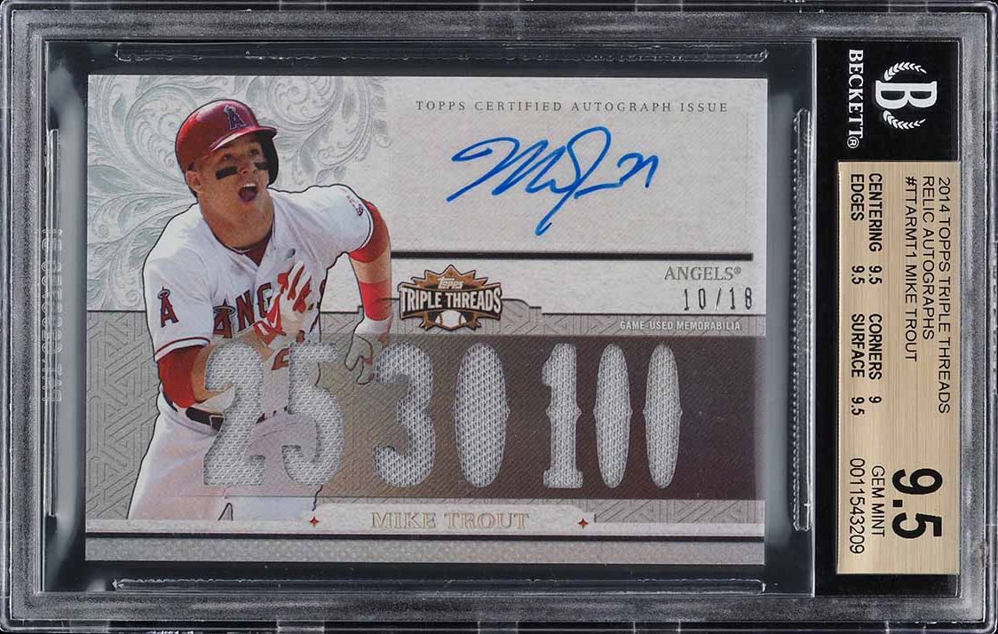 2014 Topps Triple Threads Relic Auto Mike Trout 10/10 #TTARMT1 BGS