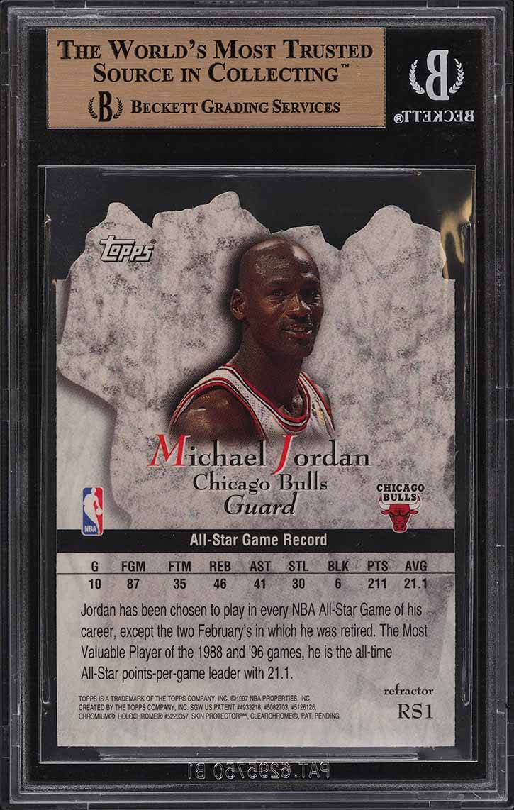 1997 Topps Rock Stars Refractor Michael Jordan #RS1 BGS 10 PRISTINE