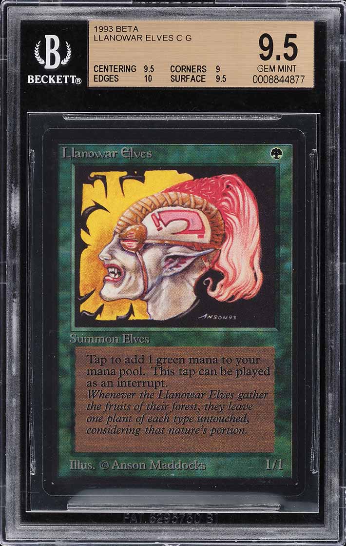 1993 Magic The Gathering MTG Beta Llanowar Elves C G BGS 9.5 GEM MINT