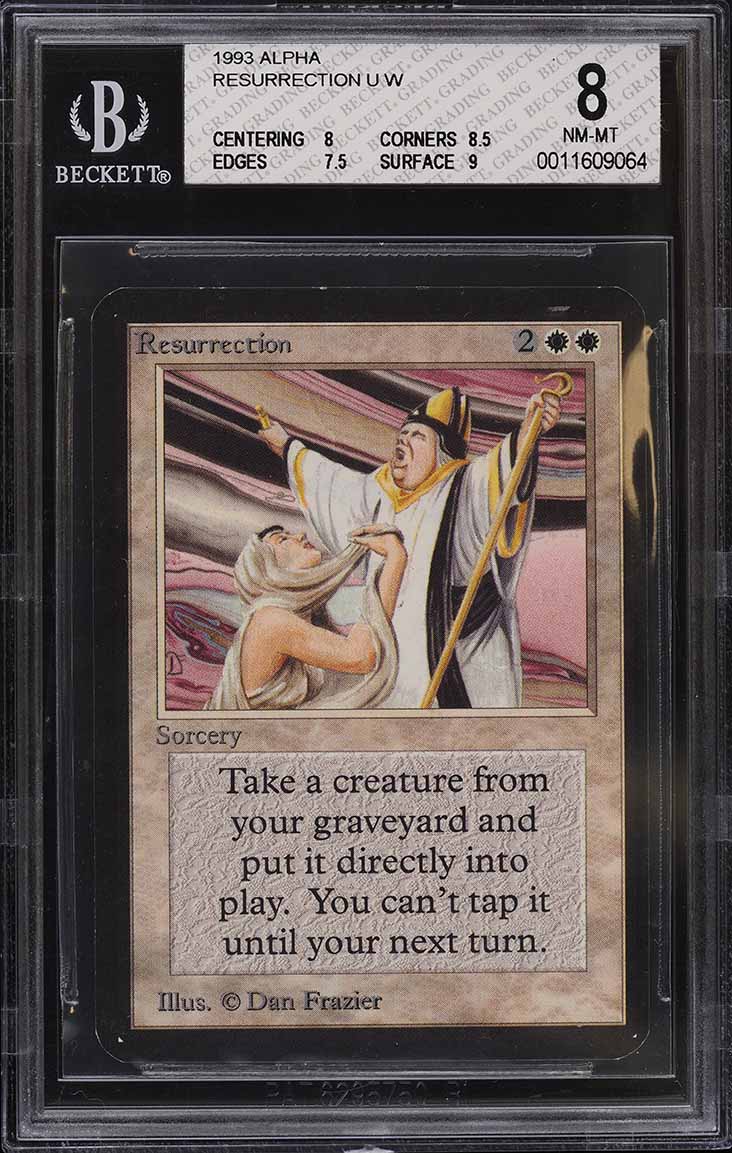 1993 Magic The Gathering MTG Alpha Resurrection U W BGS 8 NM-MT
