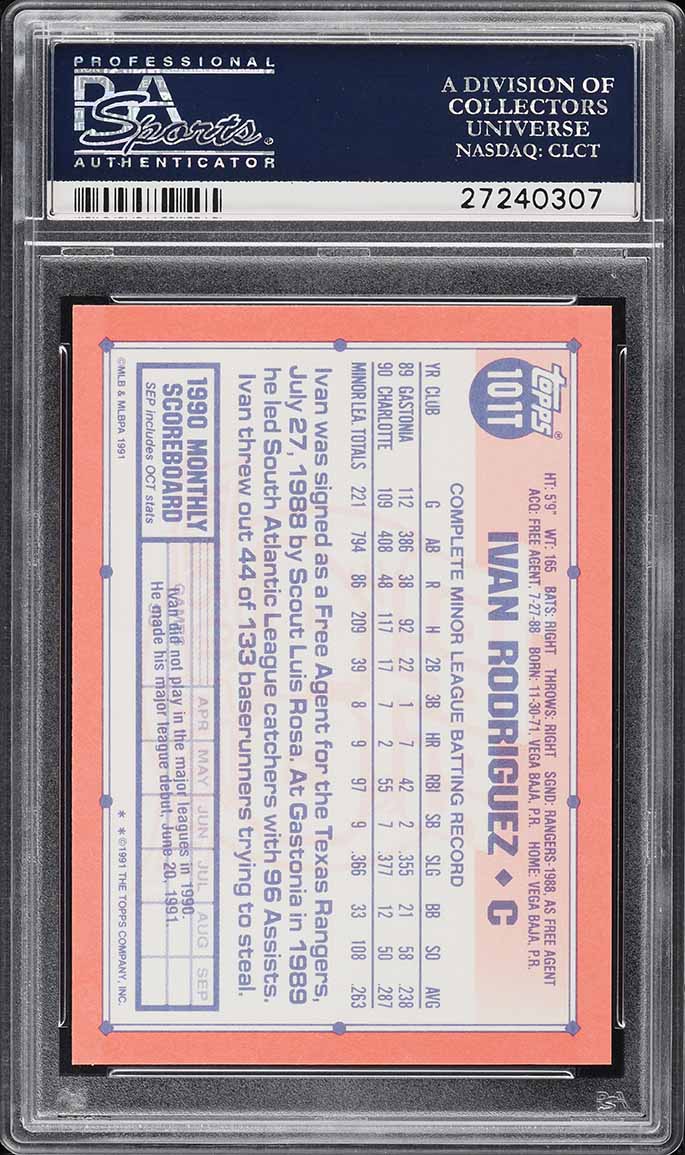 1991 Topps Traded Tiffany Ivan Rodriguez RC #101T PSA 10 GEM MINT