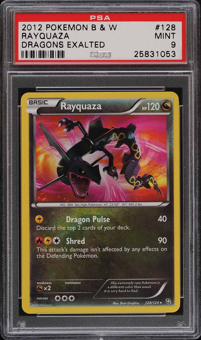 2012 Pokemon Black & White Dragons Exalted Holo Rayquaza #128 PSA 9 MINT