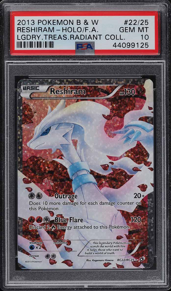 2013 Pokemon B&W Legendary Treasures Radiant Holo Reshiram #22/25 PSA 10 GEM
