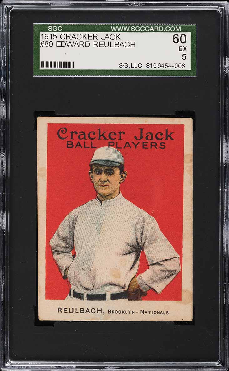 1915 Cracker Jack Edward Reulbach #80 SGC 5 EX
