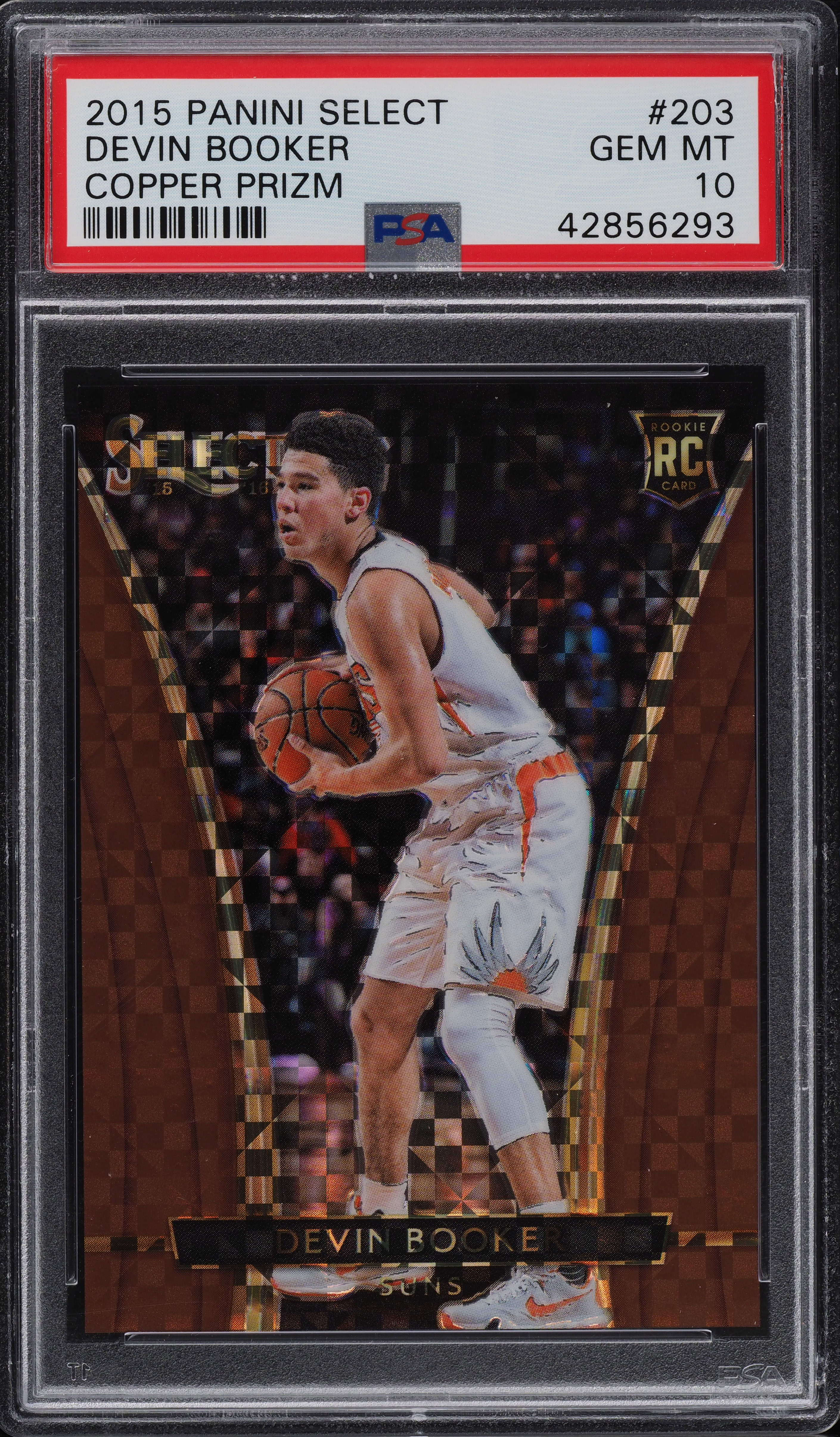 2015 Select Copper Prizms Devin Booker ROOKIE RC /49 #203 PSA 10