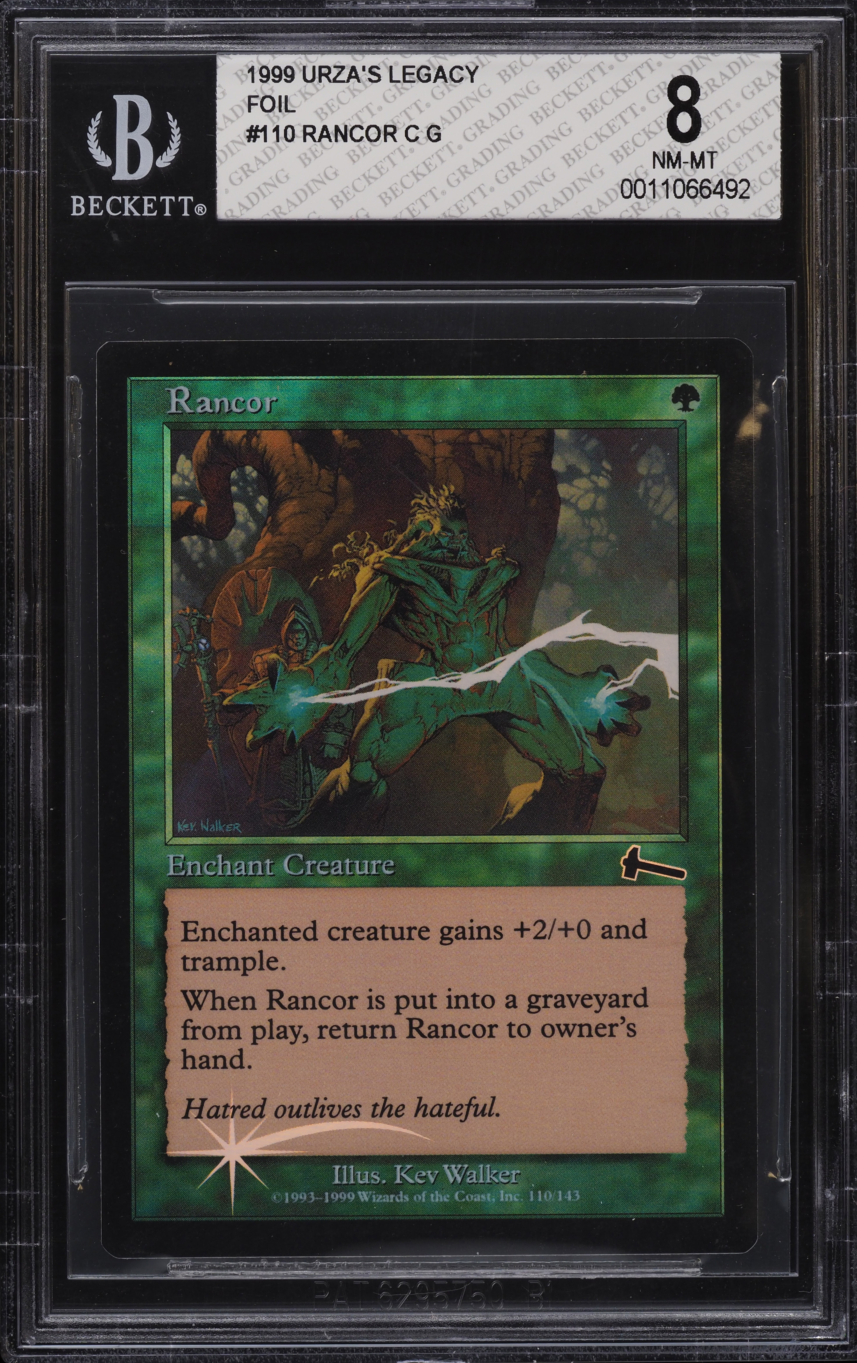 1999 Magic The Gathering MTG Urza's Legacy Foil Rancor C G #110