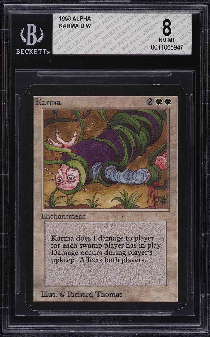 1993 Magic The Gathering MTG Alpha Karma U W BGS 8 NM-MT