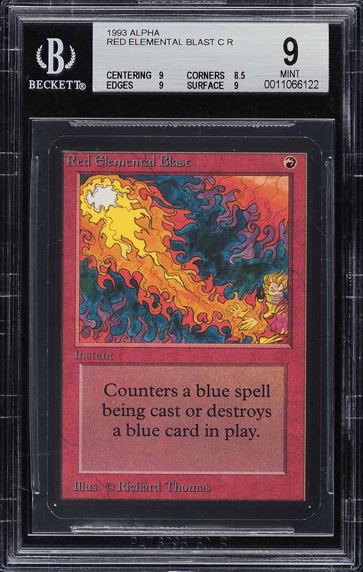 1993 Magic The Gathering MTG Alpha Red Elemental Blast C R BGS 9 MINT
