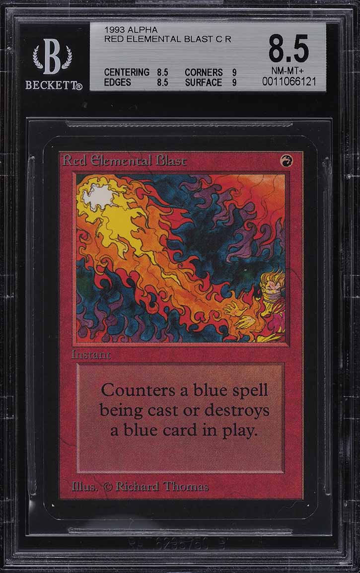 1993 Magic The Gathering MTG Alpha Red Elemental Blast C R BGS 8.5