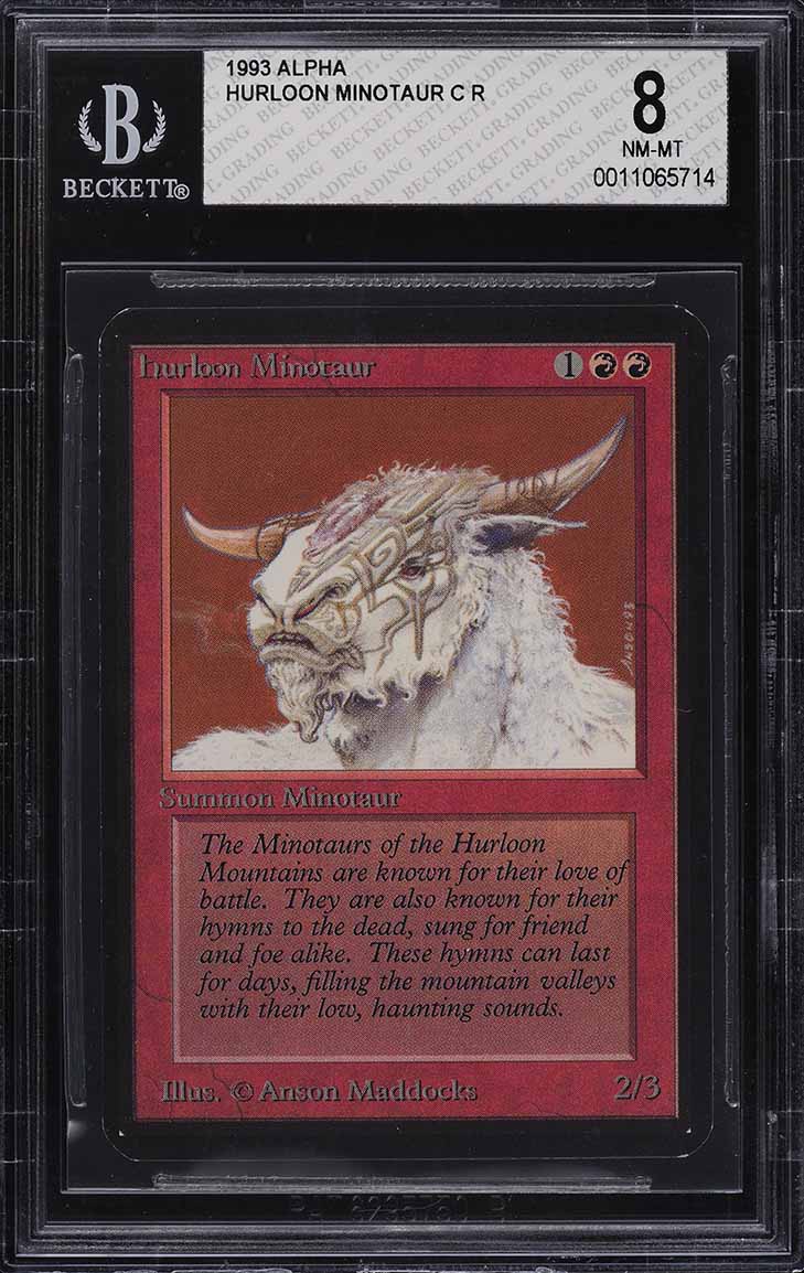 1993 Magic The Gathering MTG Alpha Hurloon Minotaur C R BGS 8 NM-MT