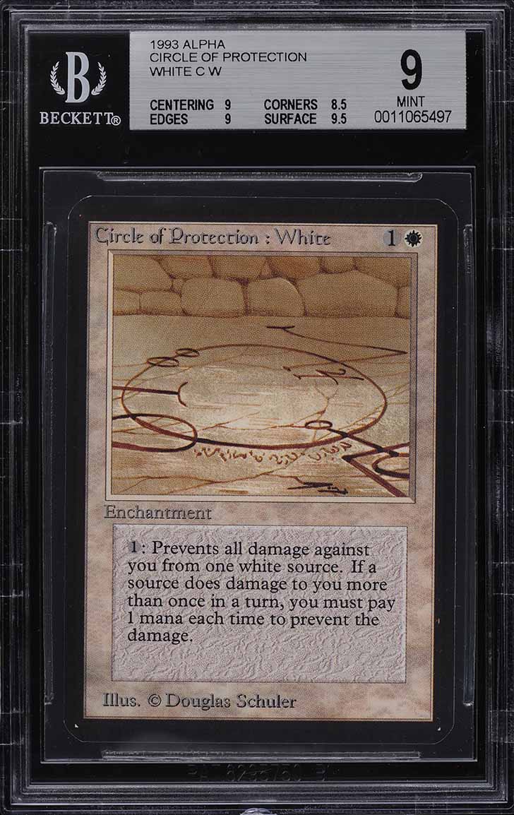 1993 Magic The Gathering MTG Alpha Circle Of Protection White C W BGS 9