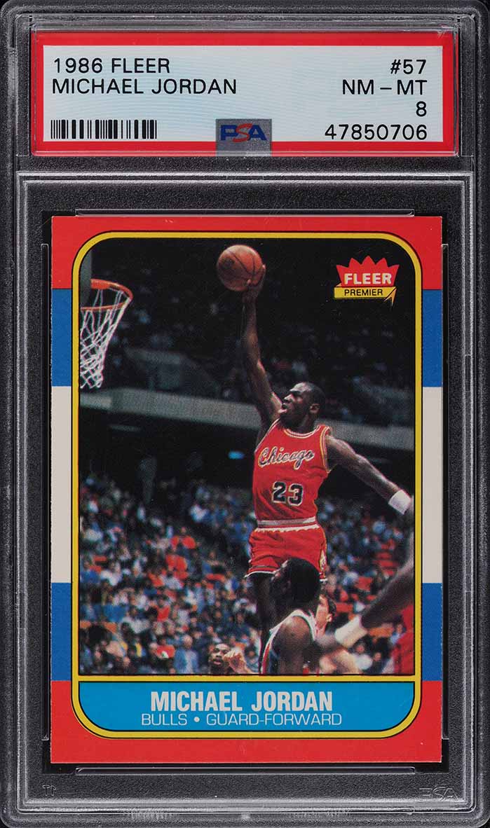 1986 Fleer Basketball Michael Jordan ROOKIE #57 PSA 8 NM-MT