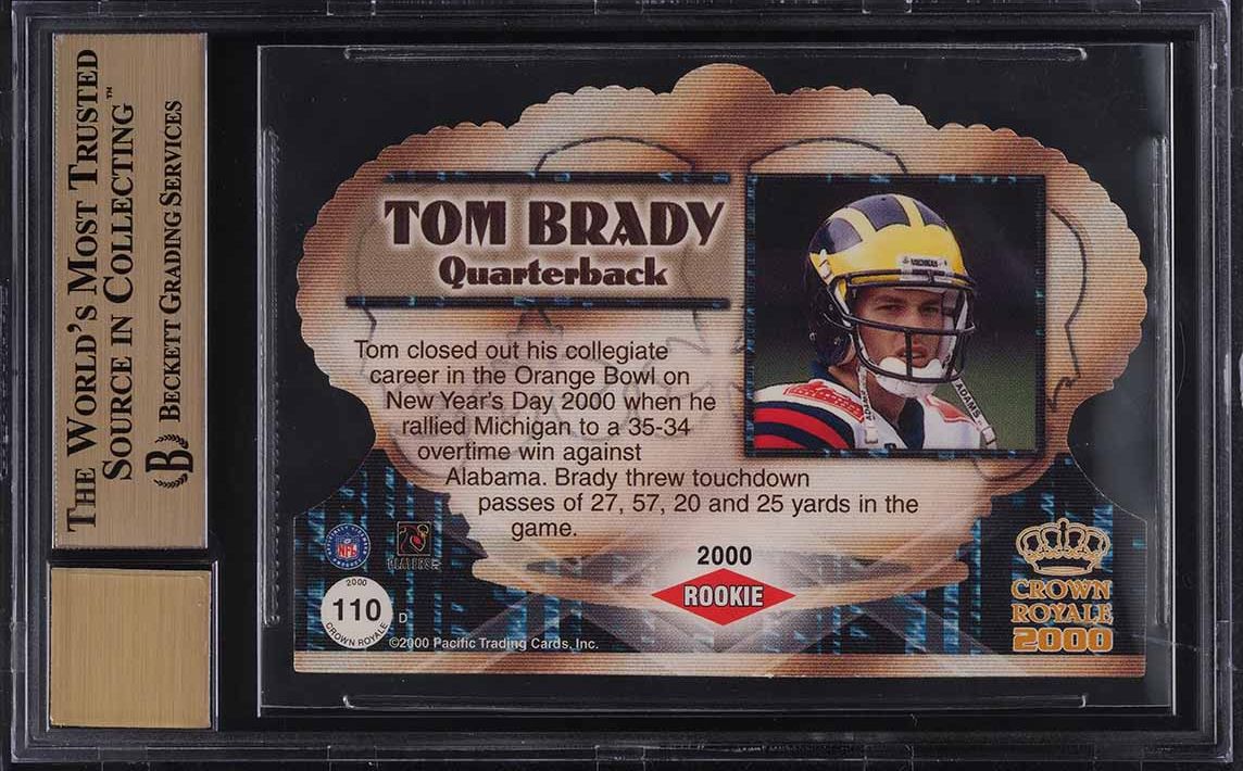 2000 Pacific Crown Royale Die-Cut Tom Brady ROOKIE RC AUTO #110