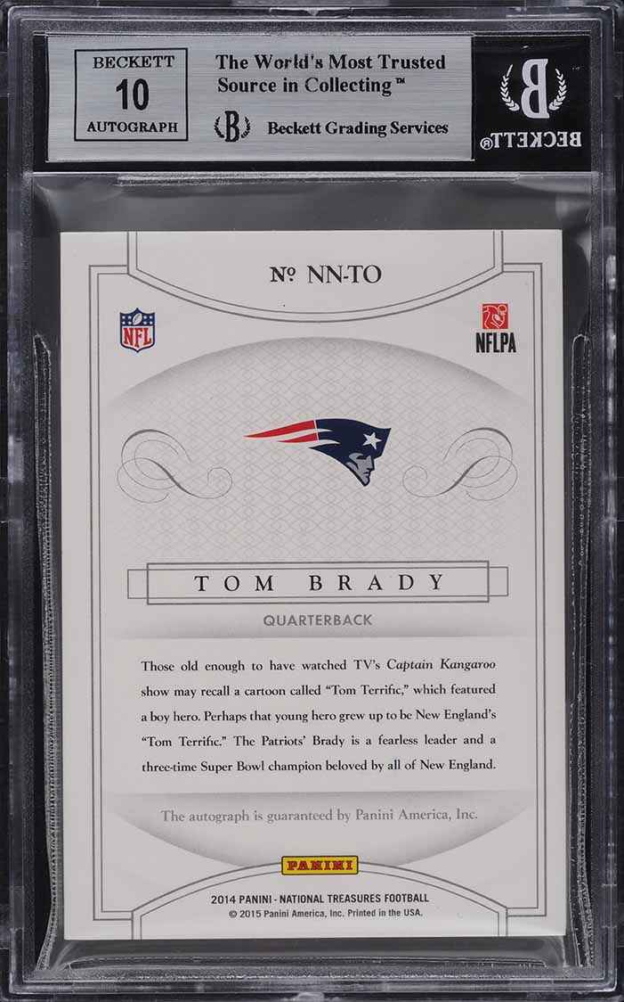 2014 National Treasures Notable Nicknames Tom Brady AUTO /25 #23 BGS 9 MINT