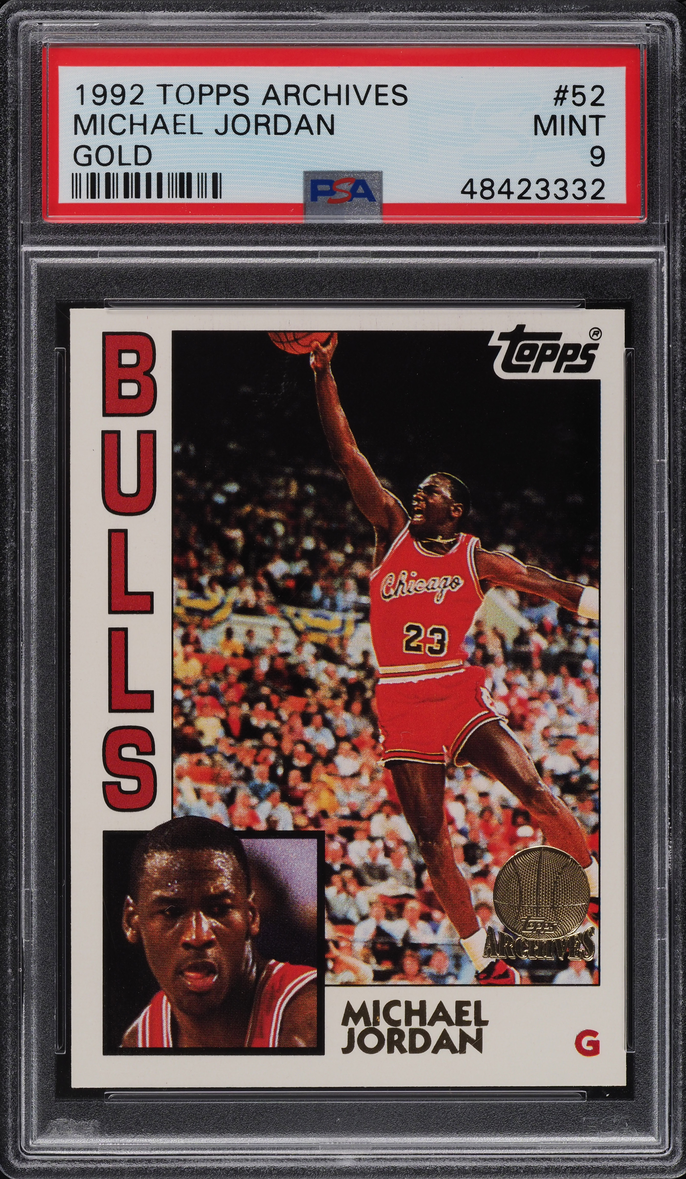 1992 Topps Archives Gold Michael Jordan #52 PSA 9 MINT on Fanatics