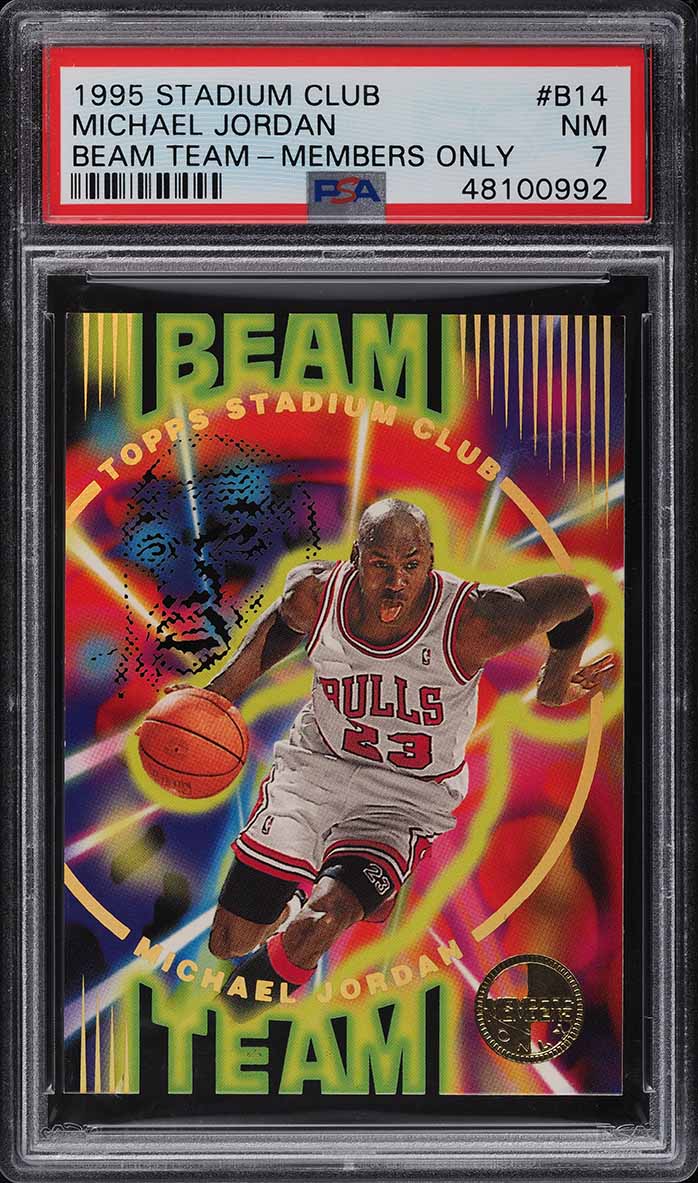 1995 Stadium Club Beam Team Members Only Die-Cut Michael Jordan PSA 7 NRMT
