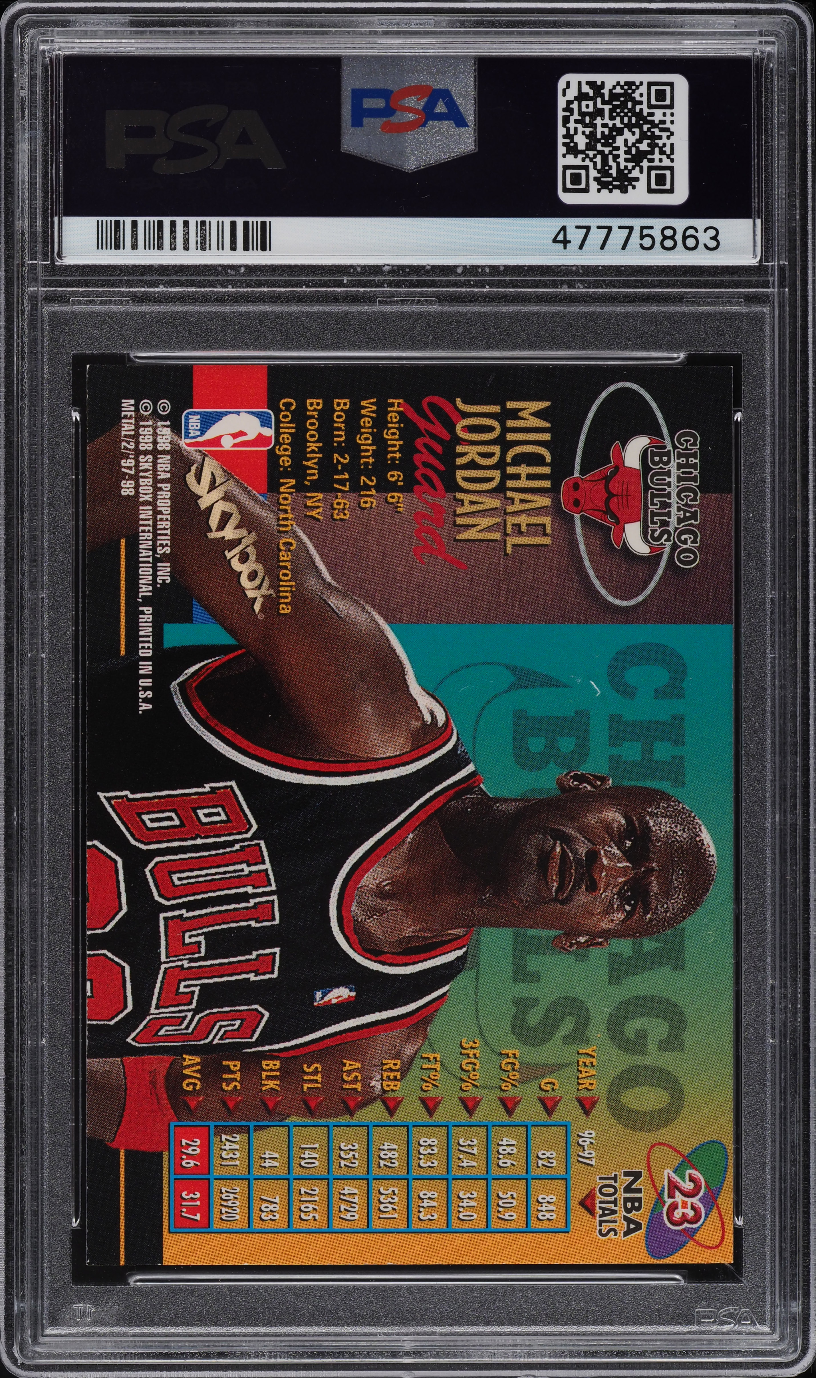 1997 Metal Universe Championship Michael Jordan #23 PSA 8 NM-MT on