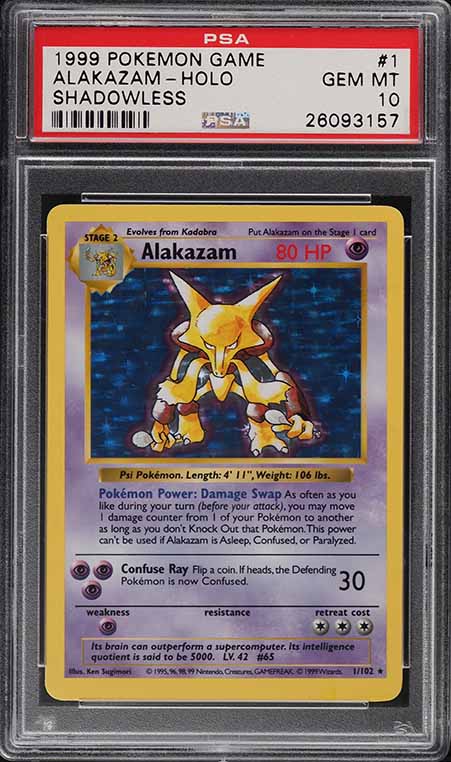 1999 Pokemon Base Set 1st Edition Holo Alakazam #1 PSA 10 GEM MINT