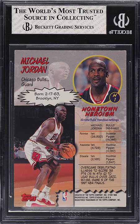 1997 Stadium Club Hardcourt Heroics Michael Jordan #H1 BGS 8 NM-MT