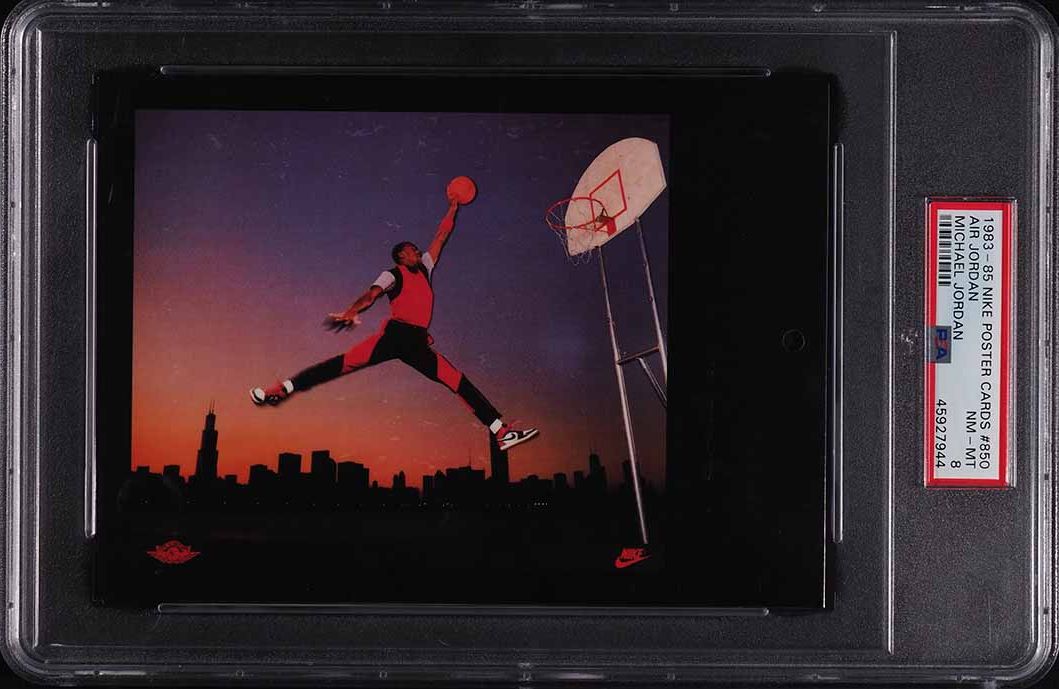 1983 Nike Poster Cards Michael Jordan AIR ROOKIE #850 PSA 8 NM-MT