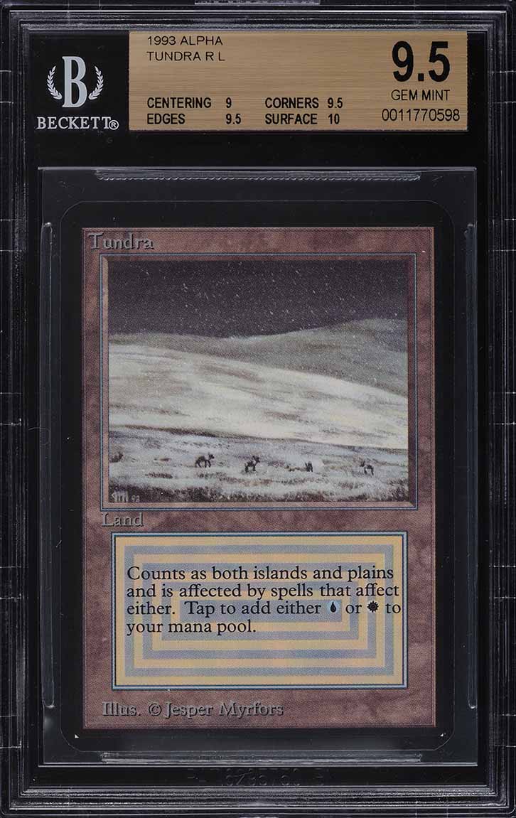 1993 Magic The Gathering MTG Alpha Dual Land Tundra R L BGS 9.5 GEM MINT