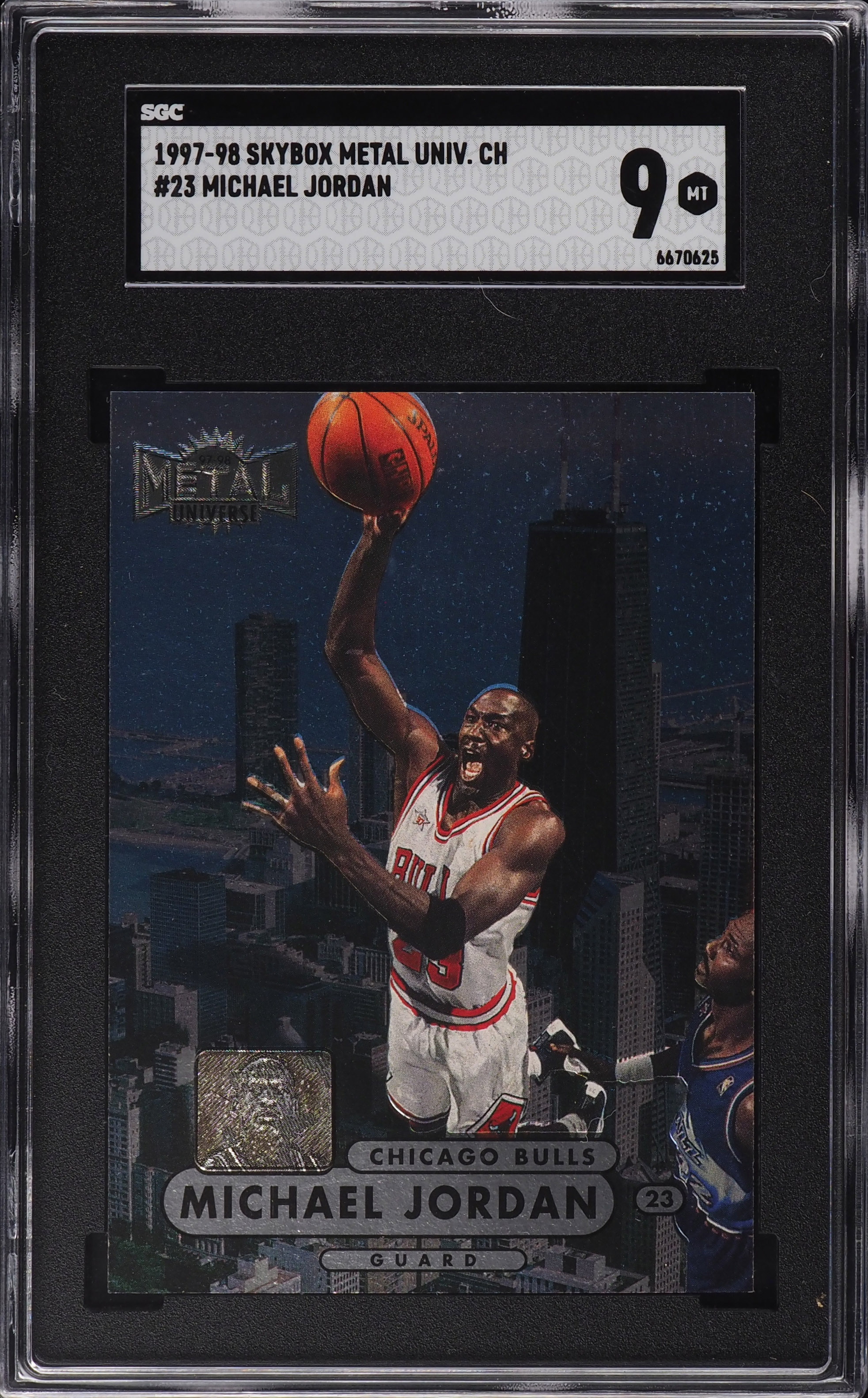 1997 Metal Universe Championship Michael Jordan #23 SGC 9 MINT on 