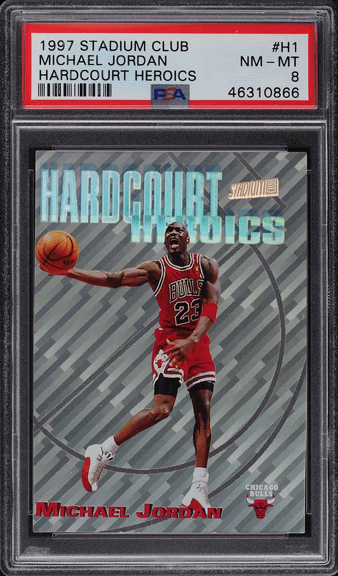 1997 Stadium Club Hardcourt Heroics Michael Jordan #H1 PSA 8 NM-MT