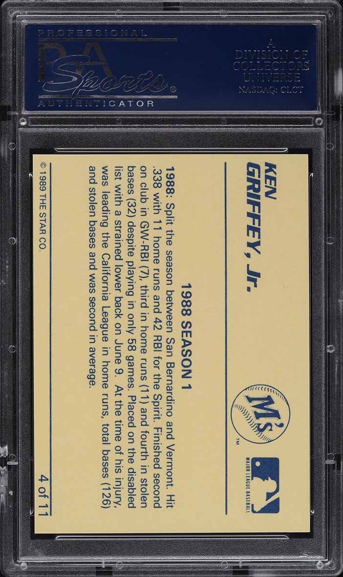 1989 Star Season 1 Yellow Back Ken Griffey Jr. ROOKIE #4 PSA 10 GEM MINT